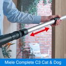 Der Miele C3 Cat & Dog hat ein leicht bedienbares und variables Edelstahl-Teleskoprohr