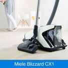 Der Miele Blizzard CX1 bietet ein modernes Design und transparenten Staubbehälter