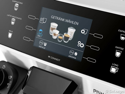 Bedienung eines Kaffeevollautomaten mit Sensorfläche