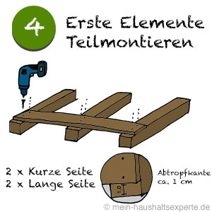 Erste Elemente Teilmontieren